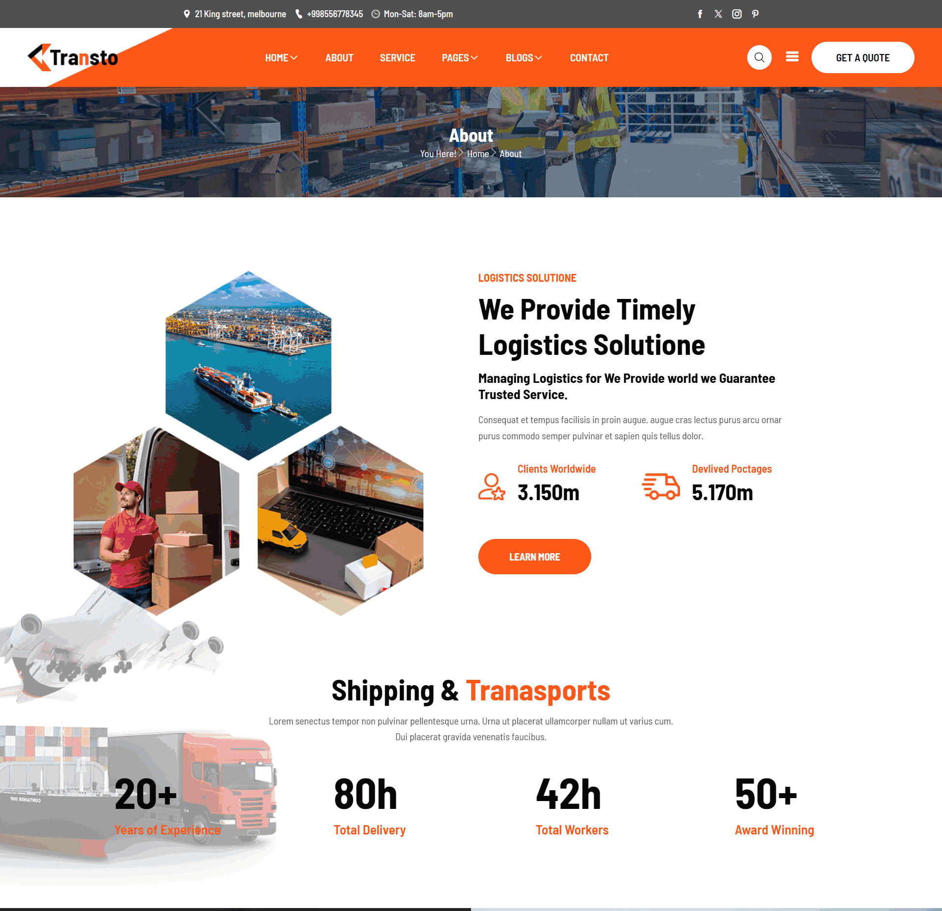 物流运输服务提供商网站