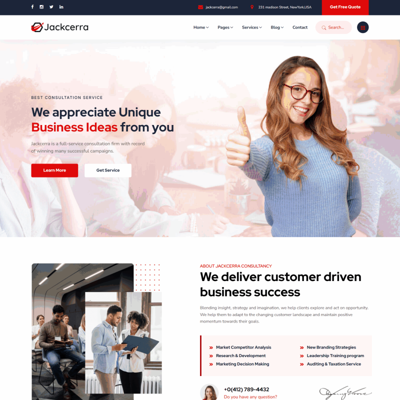 咨询运营服务公司宣传网站