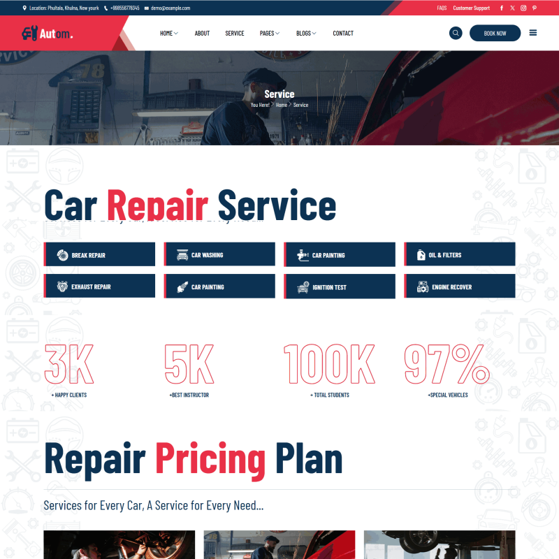 汽车修理服务公司网站