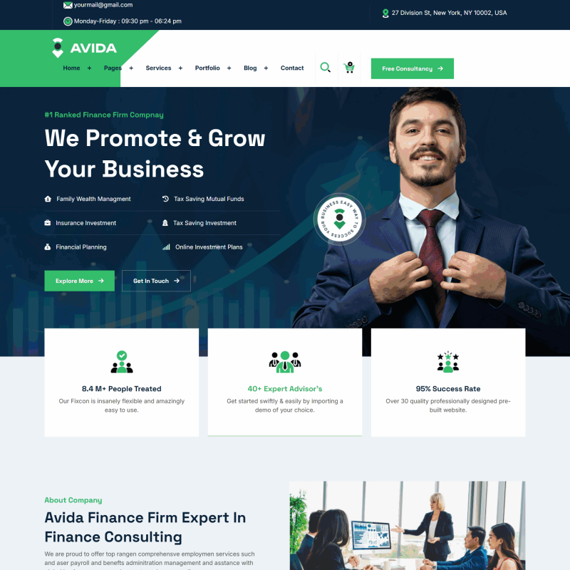 响应式金融公司HTML5网站