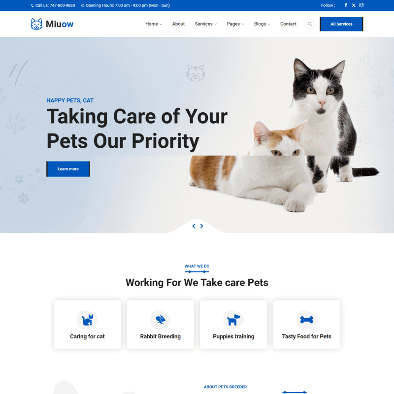 响应式宠物店宣传网站
