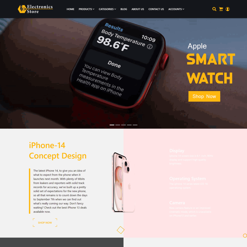 电子产品电商网站