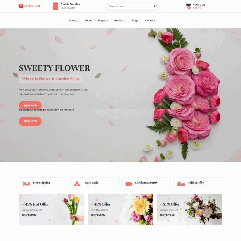 某鲜花品牌设计网站