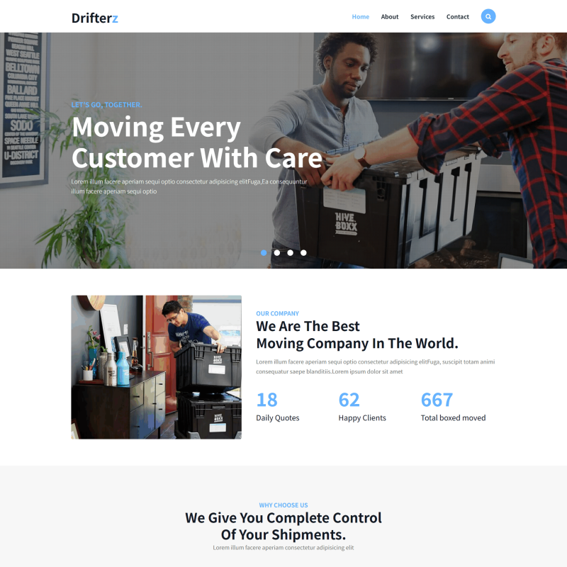 某搬家服务公司响应式网站