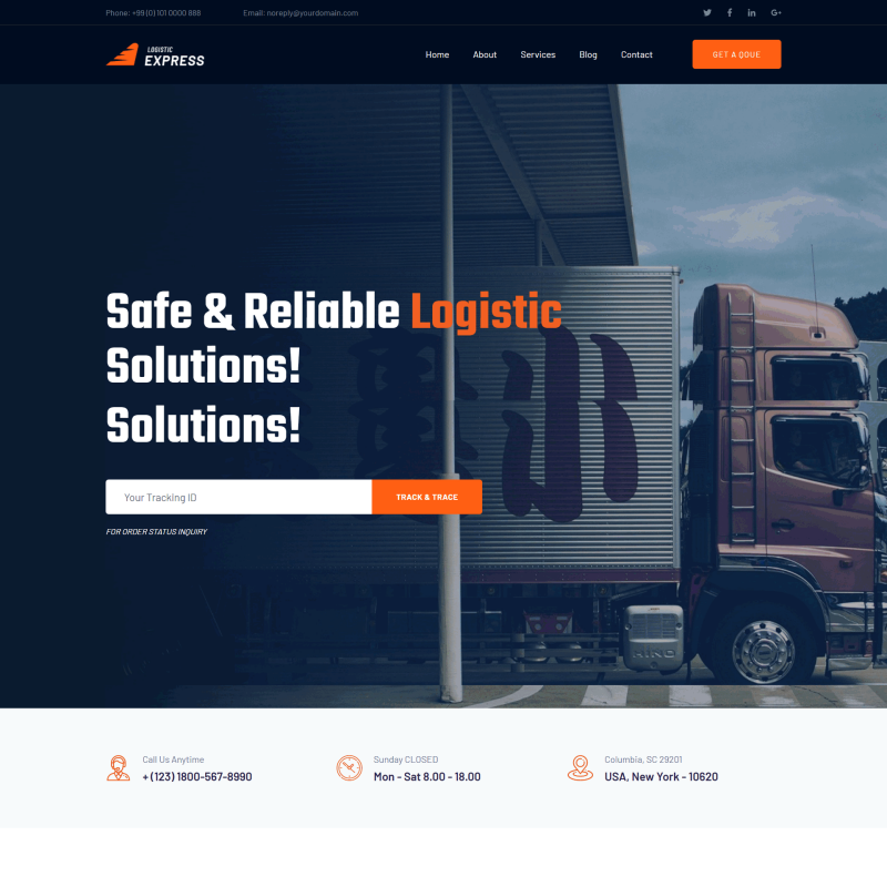 物流运输服务展示响应式网站