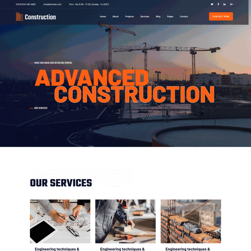 响应式建筑机械类展示网站