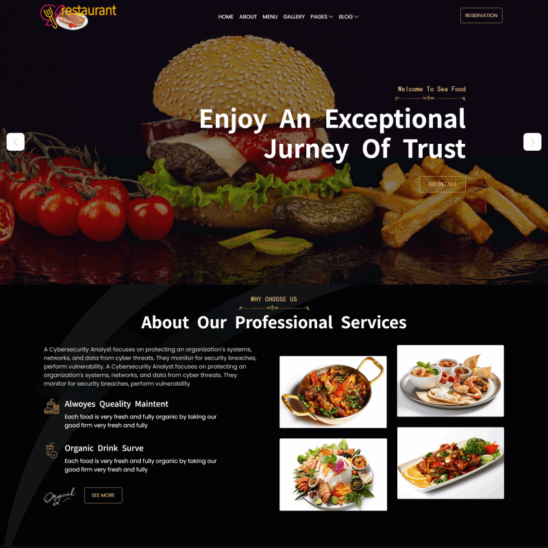 餐饮美食店宣传网站