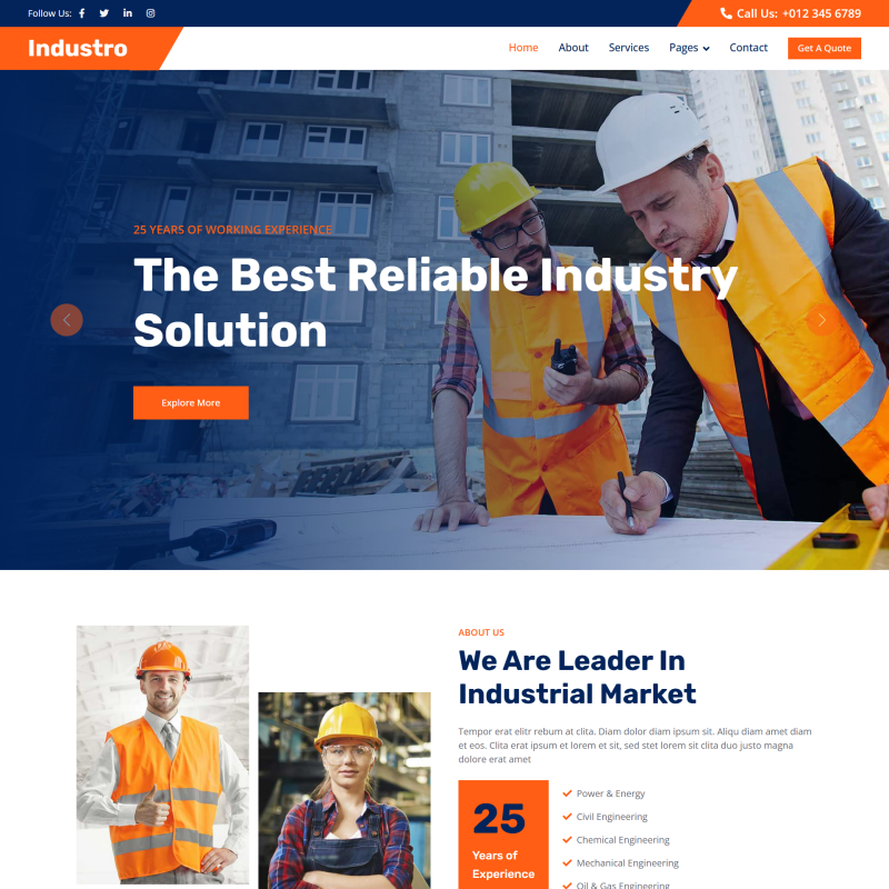 某工业方案团队网站