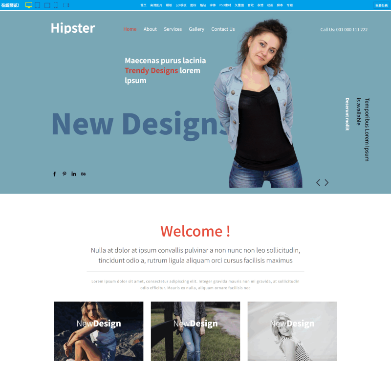 模板简介潮人时尚CSS3网站