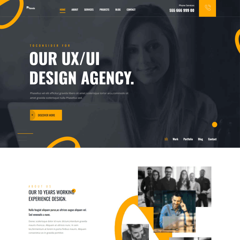 黄色风格品牌设计企业网站